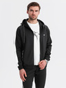 Ombre Clothing Pánský starožitný tréninkový oblek mikina s kapucňou + nohavice jogger - čierna V1 Z118 Ombre Clothing