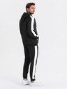 Ombre Clothing Pánský starožitný tréninkový oblek mikina s kapucňou + nohavice jogger - čierna V1 Z118 Ombre Clothing