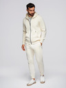 Ombre Clothing Pánsky tréninkový oblek mikina s kapucňou + nohavice jogger - krémová V11 Z119 Ombre Clothing