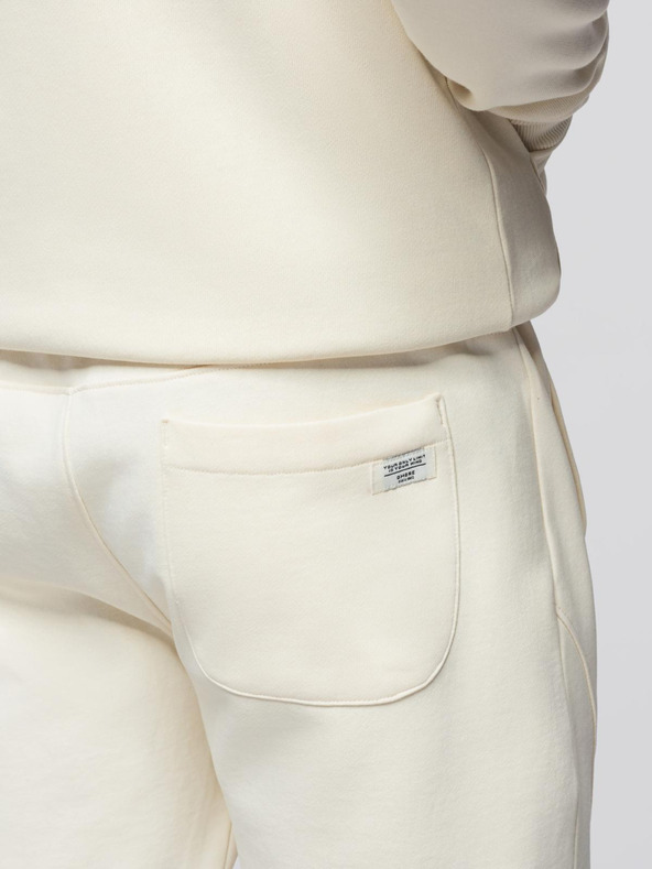 Ombre Clothing Pánsky tréninkový oblek mikina s kapucňou + nohavice jogger - krémová V11 Z119 Ombre Clothing