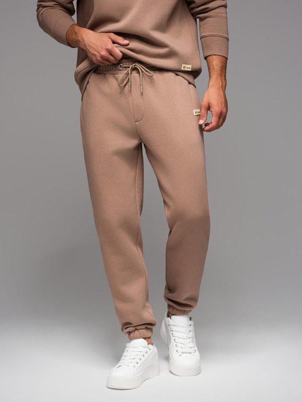 Ombre Clothing UNISEX tréninkový oblek v športovom štýle s nohavicami a mikinou - hnedá V16 Z109 Ombre Clothing