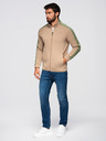 Ombre Clothing Pánska mikina so zapínaním a vysokým golierom - hnedá V1 OM-SSZP-0224 Ombre Clothing