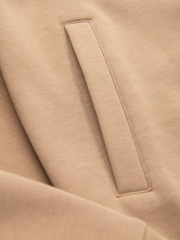 Ombre Clothing Pánska mikina so zapínaním a vysokým golierom - hnedá V1 OM-SSZP-0224 Ombre Clothing