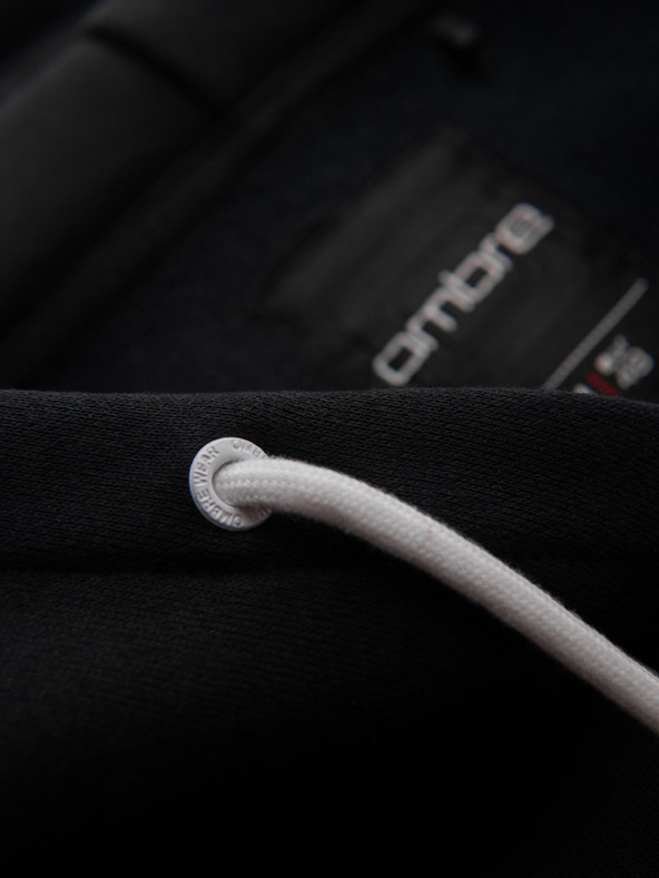 Ombre Clothing Pánska mikina s kontrastným prešívaním a kapucňou - čierna V1 OM-SSNZ-0250 Ombre Clothing
