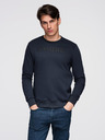 Ombre Clothing Klasická pánska mikina s nápismi - tmavo modrá V3 B1711 Ombre Clothing