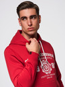 Ombre Clothing Pánska mikina s kapucňou a vysokoškolským potlačom - červená V1 B1714 Ombre Clothing