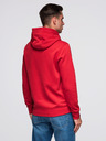 Ombre Clothing Pánska mikina s kapucňou a vysokoškolským potlačom - červená V1 B1714 Ombre Clothing