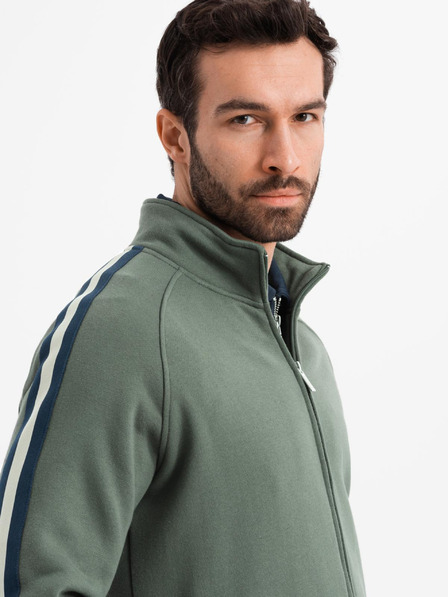 Ombre Clothing Pánsky tréninkový oblek mikina + tepláky jogger - olivová V2 Z114 Ombre Clothing