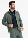Ombre Clothing Pánsky tréninkový oblek mikina + tepláky jogger - olivová V2 Z114 Ombre Clothing