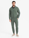 Ombre Clothing Pánsky tréninkový oblek mikina + tepláky jogger - olivová V2 Z114 Ombre Clothing