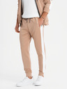 Ombre Clothing Pánska mikina s kapucňou na zips + nohavice jogger - béžová V4 Z118 Ombre Clothing
