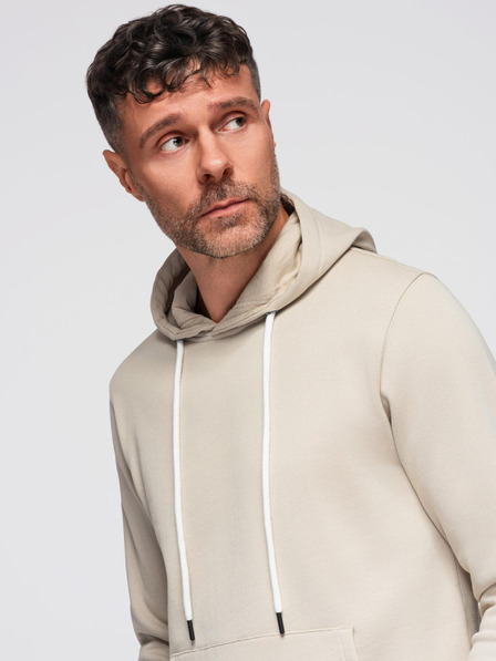 Ombre Clothing Pánsky tréninkový oblek mikina + nohavice regular fit - béžová V1 Z120 Ombre Clothing