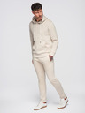 Ombre Clothing Pánsky tréninkový oblek mikina + nohavice regular fit - béžová V1 Z120 Ombre Clothing