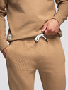 Ombre Clothing Pánsky tréninkový oblek mikina s okrúhlym výstrihom + nohavice regular fit - camel V2 Z122 Ombre Clothing