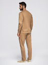 Ombre Clothing Pánsky tréninkový oblek mikina s okrúhlym výstrihom + nohavice regular fit - camel V2 Z122 Ombre Clothing