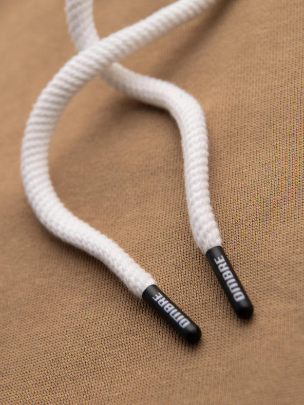 Ombre Clothing Pánska mikina BASIC s klokaní vreckou a kapucňou - hnedá V2 B1674 Ombre Clothing