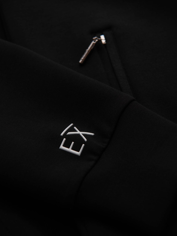 Ombre Clothing Pánska mikina so stojáčikom a kapucňou - čierna V1 OM-SSZP-0216 Ombre Clothing