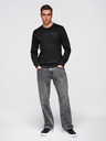 Ombre Clothing Klasičen moški pulover z napisi - črn V4 B1711 Ombre Clothing
