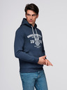 Ombre Clothing Moški športni pulover z velikim potiskom - temno moder V2 B1714 Ombre Clothing