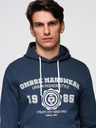 Ombre Clothing Moški športni pulover z velikim potiskom - temno moder V2 B1714 Ombre Clothing