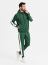 Ombre Clothing Moški oldschool trenirni komplet pulover s kapuco + hlače jogger - temno zelena V7 Z118 Ombre Clothing
