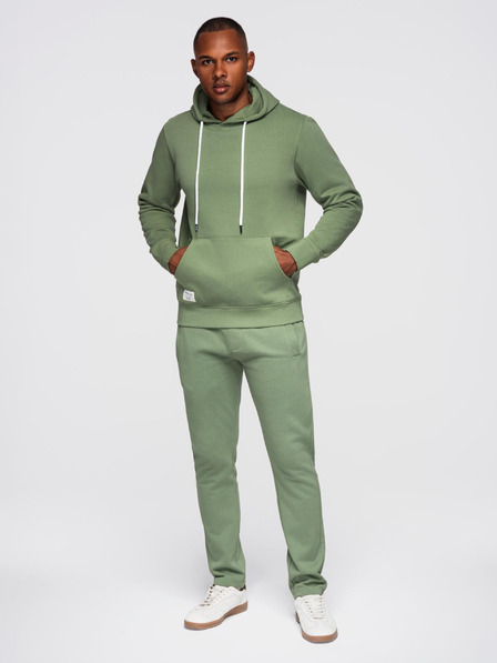 Ombre Clothing Moški trenirni komplet pulover + hlače regular fit - svetlo zelena V3 Z120 Ombre Clothing