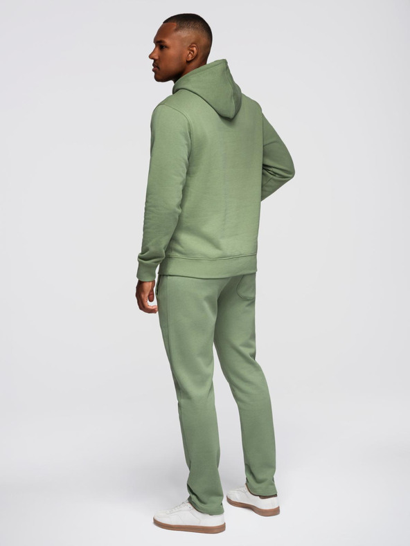 Ombre Clothing Moški trenirni komplet pulover + hlače regular fit - svetlo zelena V3 Z120 Ombre Clothing