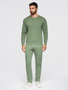 Ombre Clothing Moška treningska garnitura mikica z okroglim izrezom + hlače regular fit - svetlo zelena V3 Z122 Ombre Clothing