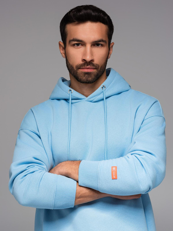 Ombre Clothing UNISEX treningska garnitura mikica + kratke hlače - modra V8 Z110 Ombre Clothing