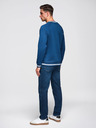 Ombre Clothing Moška mikica z raglan rokavom in kontrastnimi detajli - temno modra V1 OM-SSNZ-0244 Ombre Clothing