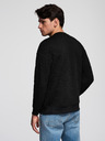 Ombre Clothing Moška mikica RELAXED FIT z vtisnjenimi črkami - črna V1 B1712 Ombre Clothing