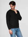 Ombre Clothing Moška mikica RELAXED FIT z vtisnjenimi črkami - črna V1 B1712 Ombre Clothing