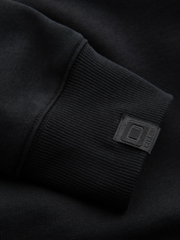 Ombre Clothing Moška mikica s kapuco in grafiko - črna V3 B1714 Ombre Clothing