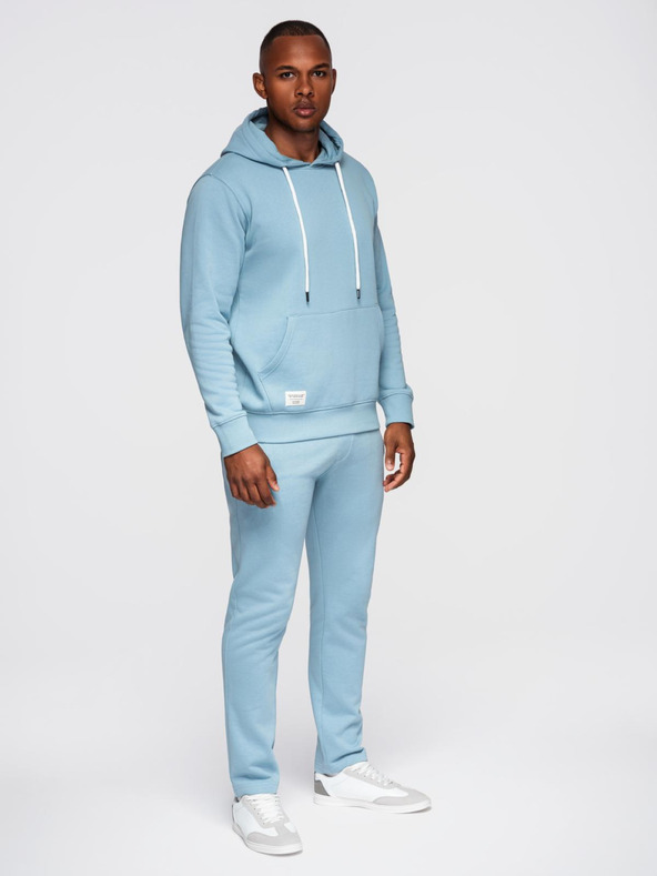 Ombre Clothing Moška treningska garnitura mikica + hlače regular fit - svetlo modra V7 Z120 Ombre Clothing