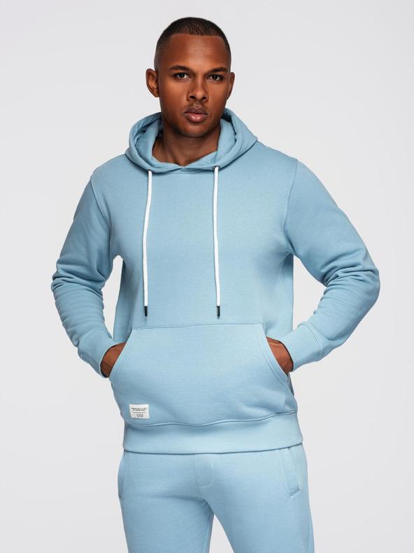 Ombre Clothing Moška treningska garnitura mikica + hlače regular fit - svetlo modra V7 Z120 Ombre Clothing
