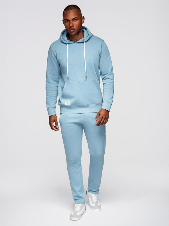 Ombre Clothing Moška treningska garnitura mikica + hlače regular fit - svetlo modra V7 Z120 Ombre Clothing