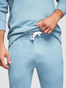 Ombre Clothing Moška treningska garnitura mikica z okroglim izrezom + hlače regular fit - svetlo modra V7 Z122 Ombre Clothing