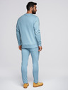 Ombre Clothing Moška treningska garnitura mikica z okroglim izrezom + hlače regular fit - svetlo modra V7 Z122 Ombre Clothing