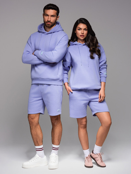 Ombre Clothing UNISEX treningska garnitura mikica + kratke hlače - sivkasta V9 Z110 Ombre Clothing