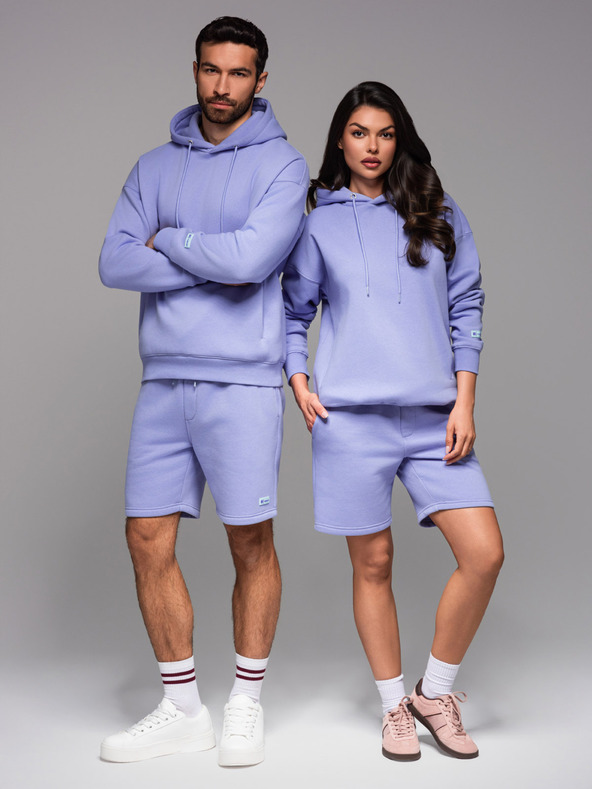 Ombre Clothing UNISEX treningska garnitura mikica + kratke hlače - sivkasta V9 Z110 Ombre Clothing