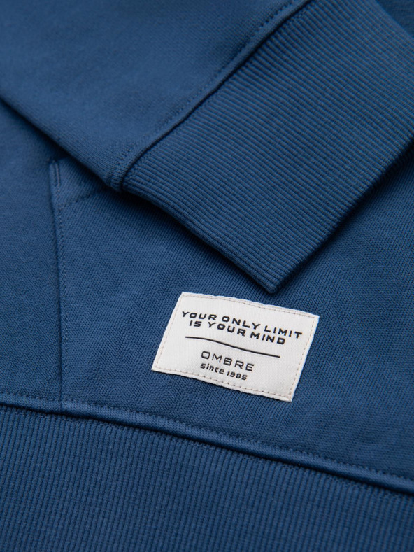 Ombre Clothing Moška mikica BASIC s koalco in kapuco - temno modra V4 B1674 Ombre Clothing