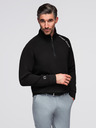 Ombre Clothing Moška mikica z visokim stoječem in kontrastnim potiskom - črna V1 OM-SSZP-0211 Ombre Clothing