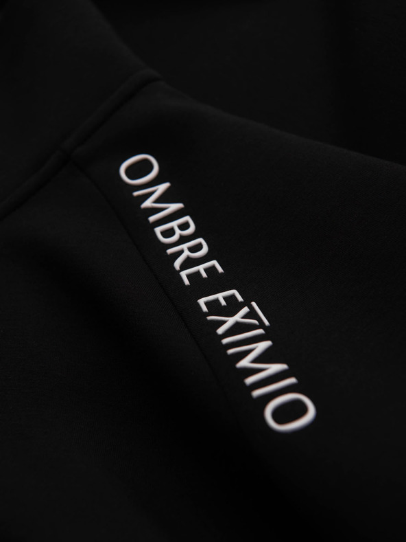 Ombre Clothing Moška mikica z visokim stoječem in kontrastnim potiskom - črna V1 OM-SSZP-0211 Ombre Clothing