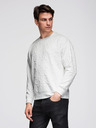 Ombre Clothing Moška mikica RELAXED FIT z reliefnimi črkami - ekru V2 B1712 Ombre Clothing