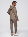 Ombre Clothing Moška treningska garnitura mikica s kapuco + hlače jogger - temno rjava V3 Z115 Ombre Clothing