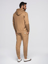 Ombre Clothing Moška treningska garnitura mikica s kapuco + hlače jogger - kamel V2 Z119 Ombre Clothing