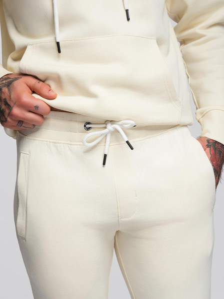 Ombre Clothing Moška treningska garnitura mikica + hlače regular fit - kremna V11 Z120 Ombre Clothing