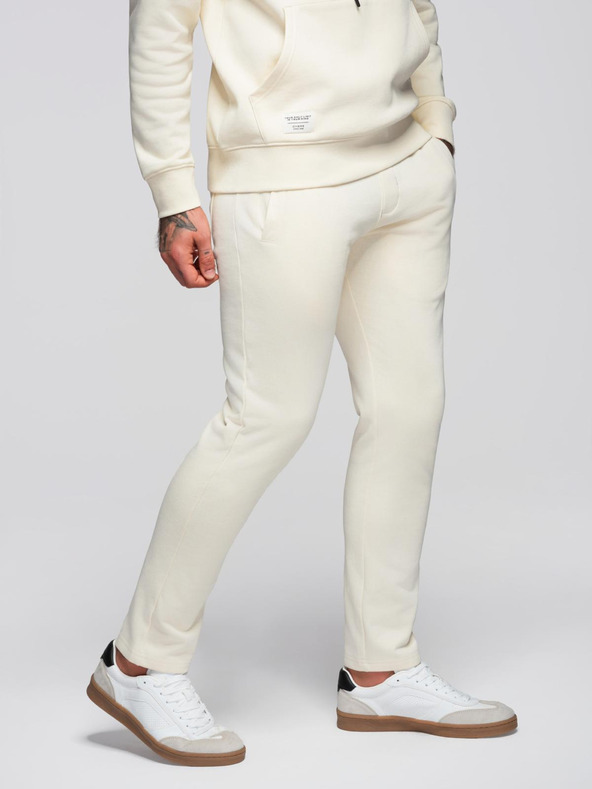 Ombre Clothing Moška treningska garnitura mikica + hlače regular fit - kremna V11 Z120 Ombre Clothing