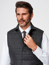 Ombre Clothing Moška prešivana elegantna vest - grafit melanž V1 OM-JAVJ-0275 Ombre Clothing
