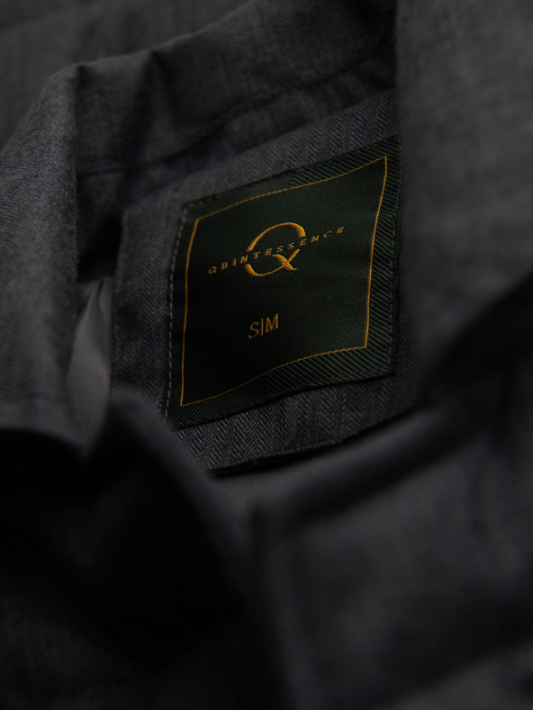 Ombre Clothing Moška prešivana elegantna vest - grafit melanž V1 OM-JAVJ-0275 Ombre Clothing